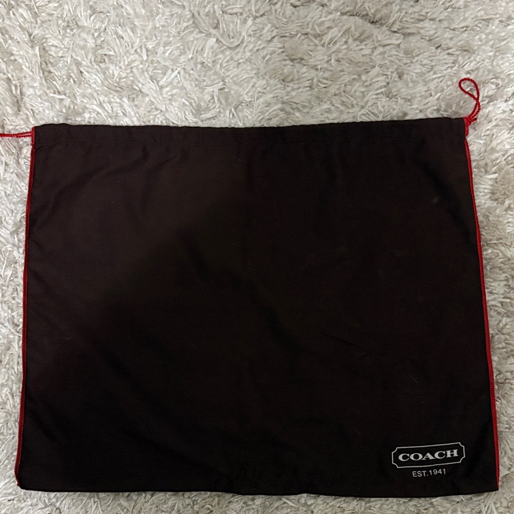 Coach Brown and Red Dust Bag